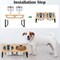 Dog Bowls Stand Bamboo Raised Dog Bowl with 2 Stainless Steel Food Water Bowls Set Food Feeding Dishes for Indoor Cat and Large Medium Dogs